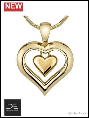 18K Gold Finish Heart Urn Necklace for Ashes - Cremation Jewelry Keepsake